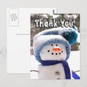 Schattige handgemaakte sneeuwman Bedankt Briefkaar Briefkaart (Voorkant / Achterkant)