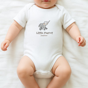 Schattige handgetekende kleine pinda baby olifant romper