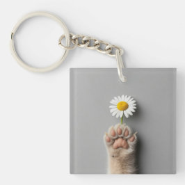 schattige hand's cat sleutelhanger