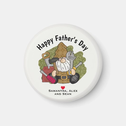 Schattige Handyman & Carpenter Garden Gnome Magneet (Voorkant)