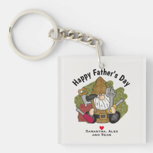 Schattige Handyman & Carpenter Garden Gnome Sleutelhanger