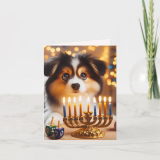 Schattige Hanukkah-hond Feestdagen Kaart