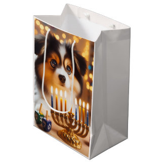 Schattige Hanukkah-hond Medium Cadeauzakje
