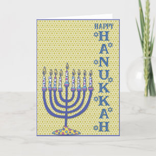 Schattige Hanukkah-menorah Feestdagen Kaart