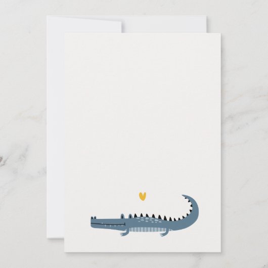 Schattige Happende Alligator Moeras Verjaardag voo Bedankkaart (Achterkant)