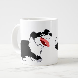Schattige Happy Cartoon Border Collie Jumbo Mok