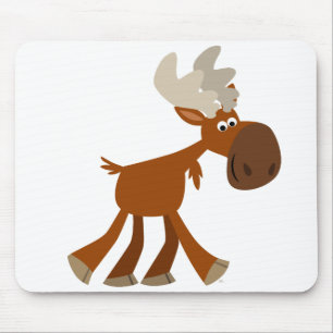 Schattige Happy Cartoon Moose Mousepad Muismat