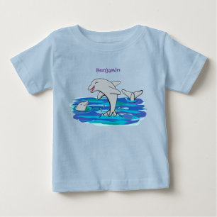Schattige happy dolphins cartoon illustratie