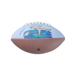 Schattige happy dolphins cartoon illustratie american football