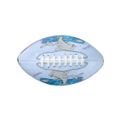 Schattige happy dolphins cartoon illustratie american football (Voorkant)