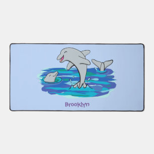 Schattige happy dolphins cartoon illustratie bureaumat