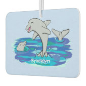 Schattige happy dolphins cartoon illustratie luchtverfrisser (Links)
