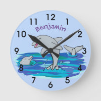 Schattige happy dolphins cartoon illustratie