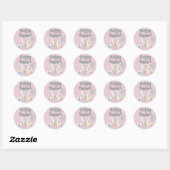 Schattige Happy Easter Bunny Design Ronde Sticker (Vel)