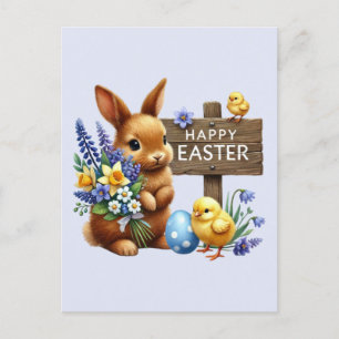 Schattige Happy Easter Bunny Holiday briefkaart