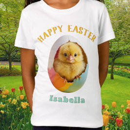 Schattige Happy Easter Chick Kleurrijk Ei Geperson T-shirt