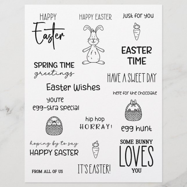 Schattige Happy Easter Craft Scrapbook Papier (Voorkant)