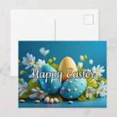 Schattige Happy Easter Decoration Eggs Briefkaart (Voorkant / Achterkant)