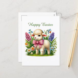 Schattige Happy Easter lamb Feestdagenkaart