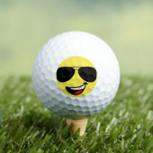 Schattige Happy Face & Aviator bril, Leuk Golfballen (Insitu Shirt)