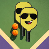 Schattige Happy Face & Aviator bril, Leuk Pickleball Paddle