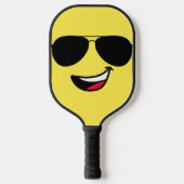 Schattige Happy Face & Aviator bril, Leuk Pickleball Paddle (Voorkant)
