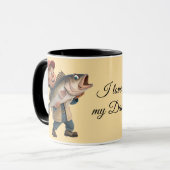 Schattige/Happy Fisherman w/a Big Fish Magic Coffe Mok (Voorkant links)