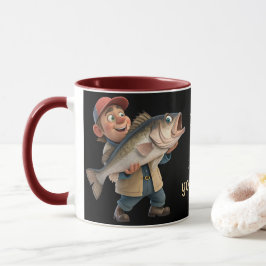 Schattige/Happy Fisherman w/a Big Fish Magic Coffe Mok