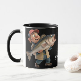 Schattige/Happy Fisherman w/a Big Fish Magic Coffe Mok