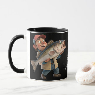 Schattige/Happy Fisherman w/a Big Fish Magic Coffe Mok