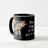 Schattige/Happy Fisherman w/a Big Fish Magic Coffe Mok (Voorkant links)