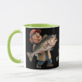 Schattige/Happy Fisherman w/a Big Fish Magic Coffe Mok (Links)