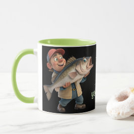 Schattige/Happy Fisherman w/a Big Fish Magic Coffe Mok