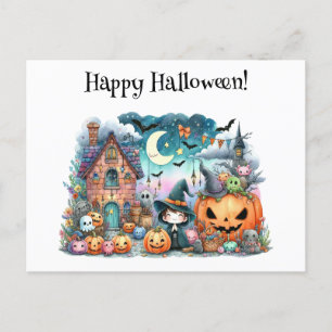 Schattige Happy Halloween Kawaii Briefkaart