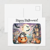 Schattige Happy Halloween Kawaii Briefkaart (Voorkant / Achterkant)