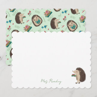 Schattige Happy Hedgehog houdt van boeken Kaart