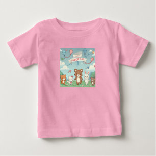 Schattige Happy Labor Day Baby T-shirt