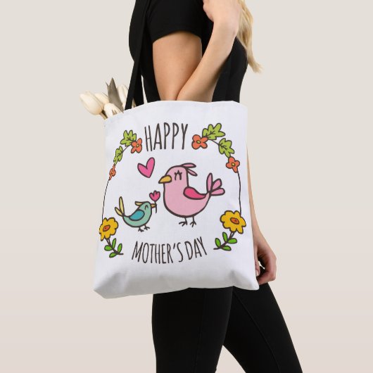 Schattige Happy Moederdag Canvas tas (Dichtbij)