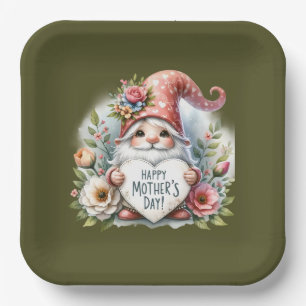 Schattige Happy Moederdag gnome Papieren Bordje