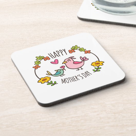 Schattige Happy Moederdag | ONDERZETTER (Linkerzijde)