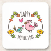 Schattige Happy Moederdag | ONDERZETTER (Voorkant)