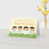 Schattige Happy Nurses Day Wenskaart Kaart (Gele Bloem)
