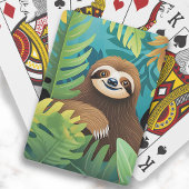 Schattige Happy Sloth Oerwoud schilderij Pokerkaarten