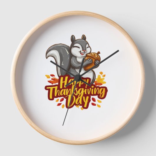 Schattige Happy Thanksgiving Squirrel Classic T-sh (Voorkant)