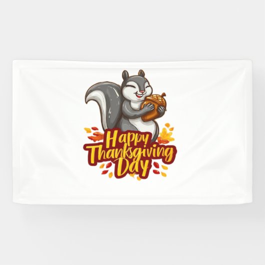 Schattige Happy Thanksgiving Squirrel Classic T-sh Spandoek (Horizontaal)