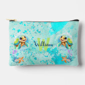 Schattige Happy Turtle Boy Ocean Blue Turquoise Na Etui (Voorkant)