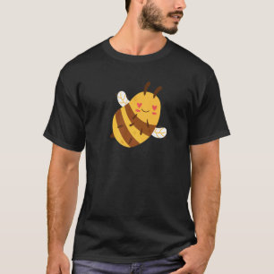 Schattige Happy Wild Bumble Bee Heart Eyes Love Fl T-shirt