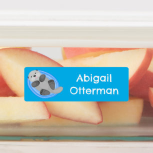 Schattige Happy zee otter blauw cartoon gepersonal Labels