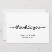 Schattige Hart bruiloft Bedankkaart (Voorkant)