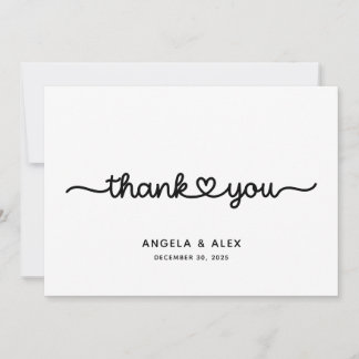 Schattige Hart bruiloft Bedankkaart